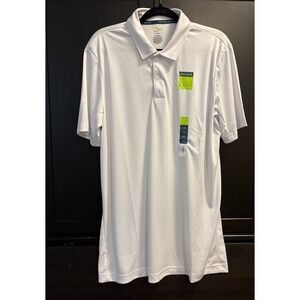 NEW‎ TEK GEAR Dry Tek Men's L Tall White Golf Polo Shirt UPF 40+ Wicking